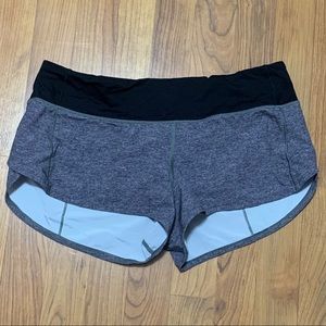 Lululemon Gray 2.5 inch Speed Up Shorts Size 8